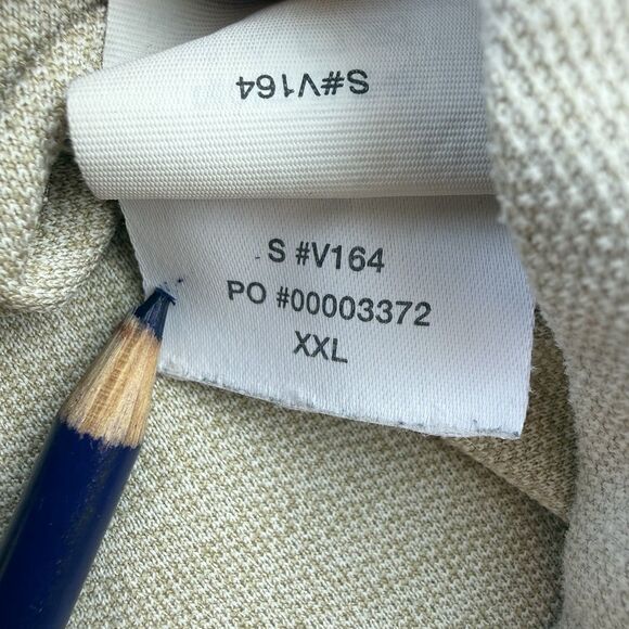 Vuori Polo Shirt Mens 2XL XXL Cream Ace Performance Pocket Wicking Stretch Golf - Picture 4 of 7